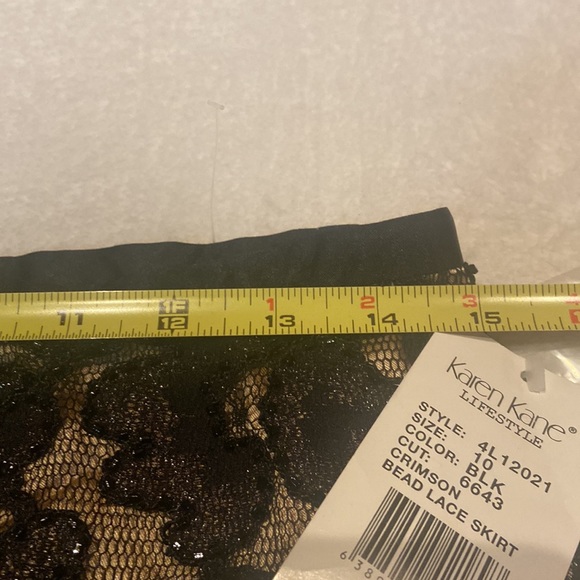 KAREN KANE LIFESTYLE NWT Size 10 Beaded Lace Black Skirt MSRP $248 - Picture 8 of 11